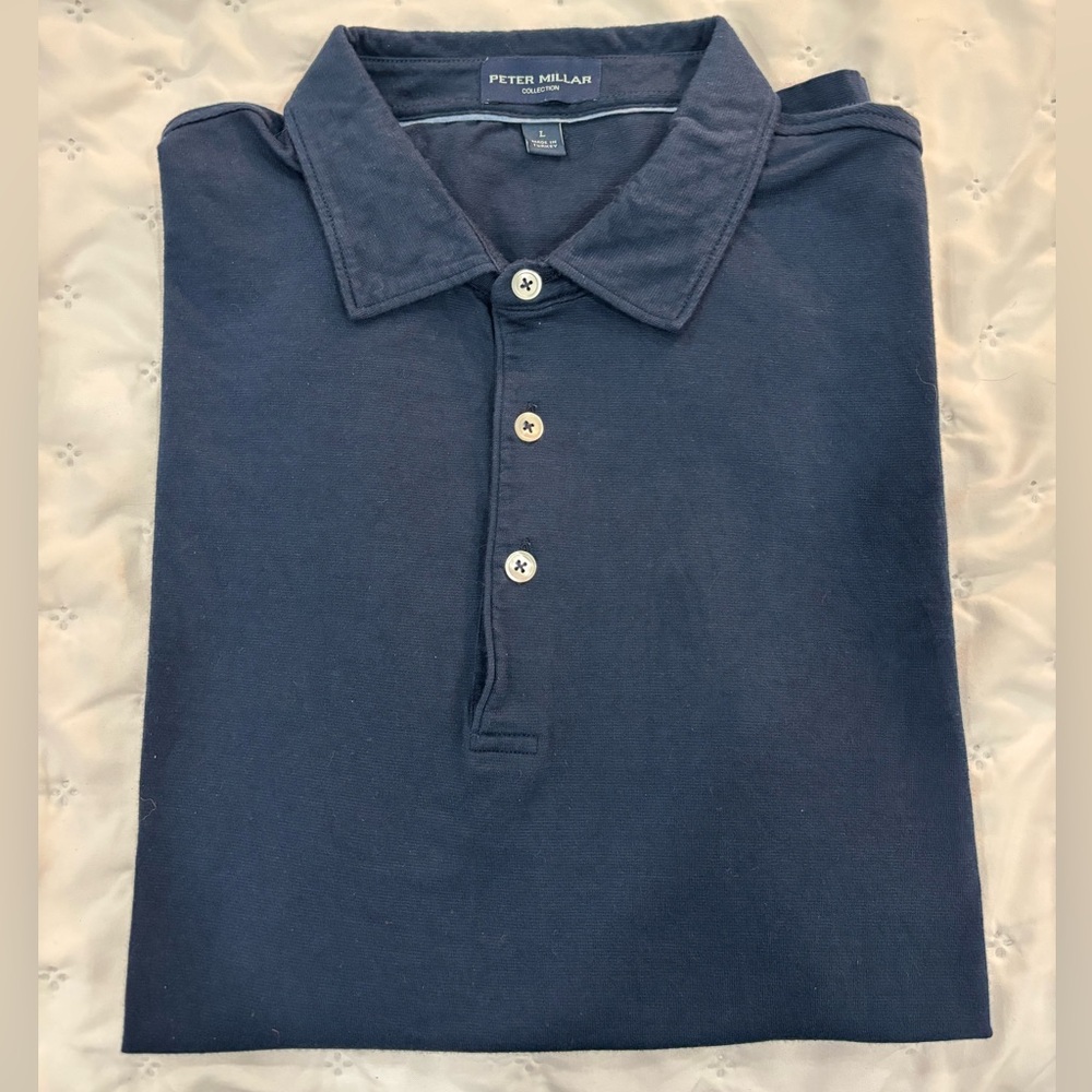 Peter Millar Collection Navy Blue Cotton Blend